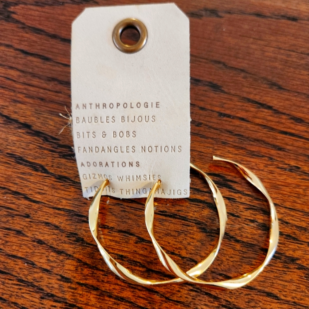 Anthropologie gold/yellow hoop earrings